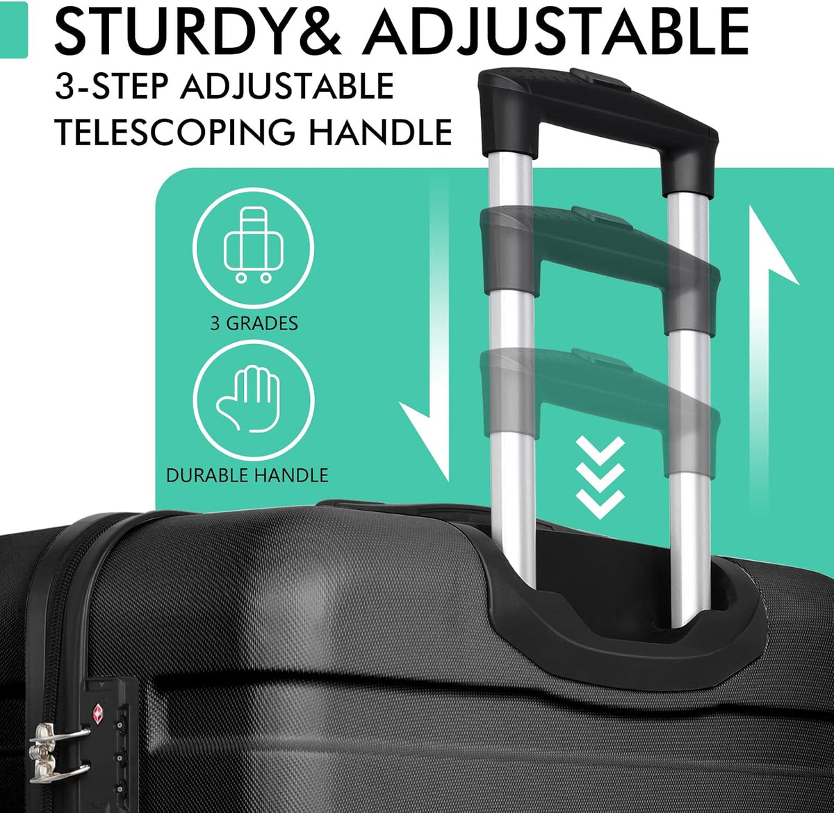 AnyZip Luggage PC ABS Hardside Lightweight Suitcase with 4 Universal Wheels TSA Lock Carry-On 20 Inch Orange