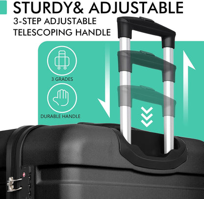 AnyZip Luggage PC ABS Hardside Lightweight Suitcase with 4 Universal Wheels TSA Lock Carry-On 20 Inch Orange