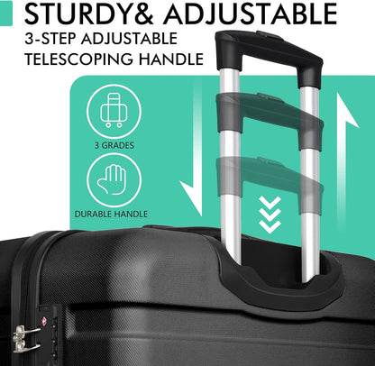 AnyZip Luggage PC ABS Hardside Lightweight Suitcase with 4 Universal Wheels TSA Lock Carry-On 20 Inch Orange