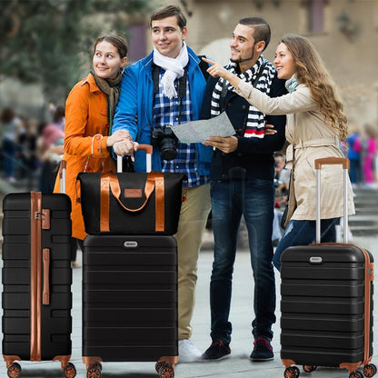AnyZip Luggage PC ABS Hardside Lightweight Suitcase with 4 Universal Wheels TSA Lock Carry-On 20 Inch Orange