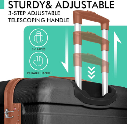 AnyZip Luggage PC ABS Hardside Lightweight Suitcase with 4 Universal Wheels TSA Lock Carry-On 20 Inch Orange