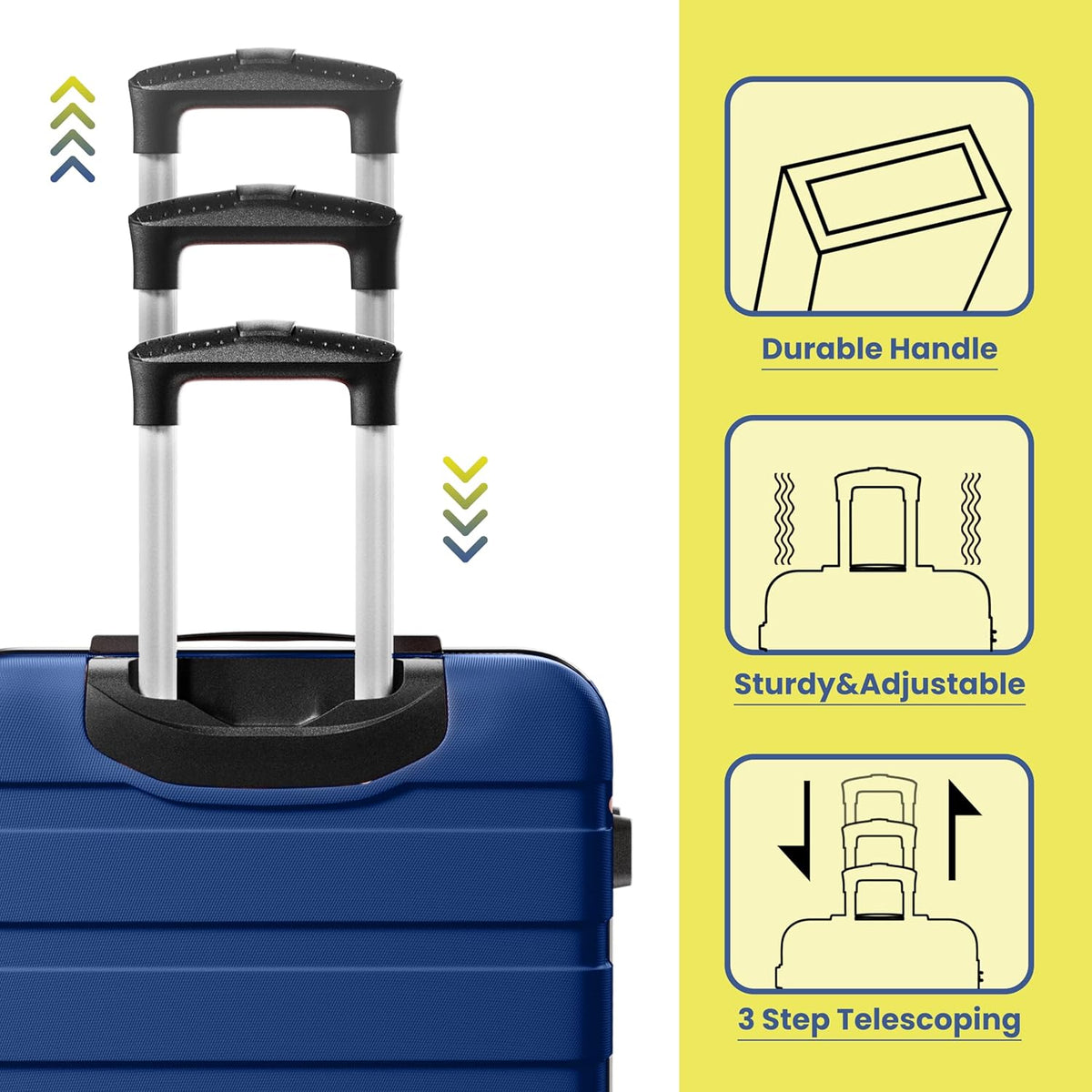 AnyZip Luggage PC ABS Hardside Lightweight Suitcase with 4 Universal Wheels TSA Lock Carry-On 20 Inch Orange