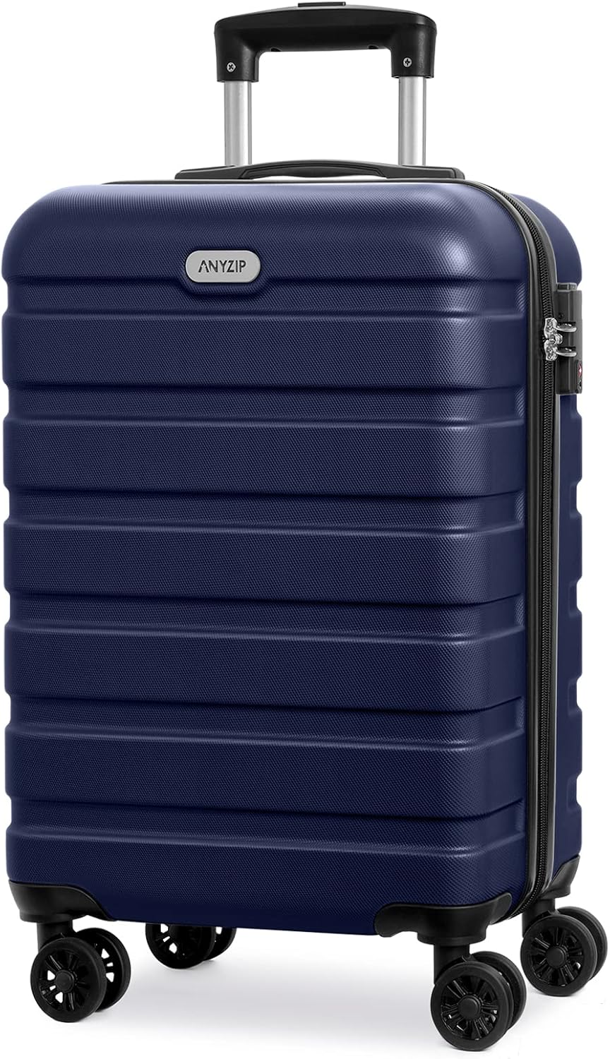 AnyZip Luggage PC ABS Hardside Lightweight Suitcase with 4 Universal Wheels TSA Lock Carry-On 20 Inch Orange