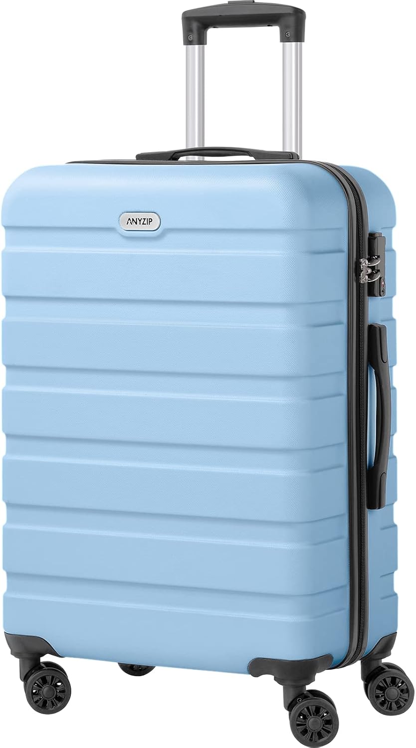 AnyZip Luggage PC ABS Hardside Lightweight Suitcase with 4 Universal Wheels TSA Lock Carry-On 20 Inch Orange
