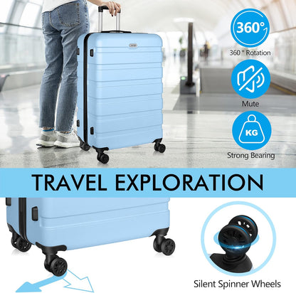 AnyZip Luggage PC ABS Hardside Lightweight Suitcase with 4 Universal Wheels TSA Lock Carry-On 20 Inch Orange