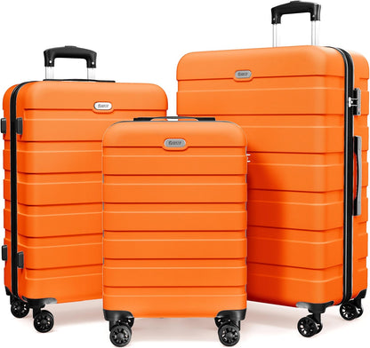 AnyZip Luggage PC ABS Hardside Lightweight Suitcase with 4 Universal Wheels TSA Lock Carry-On 20 Inch Orange