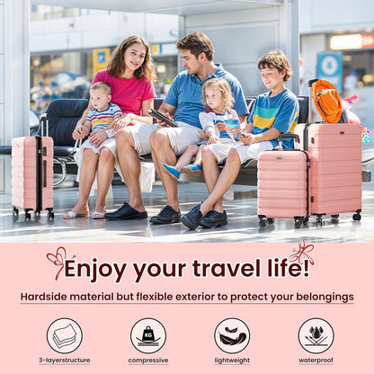 AnyZip Luggage PC ABS Hardside Lightweight Suitcase with 4 Universal Wheels TSA Lock Carry-On 20 Inch Orange