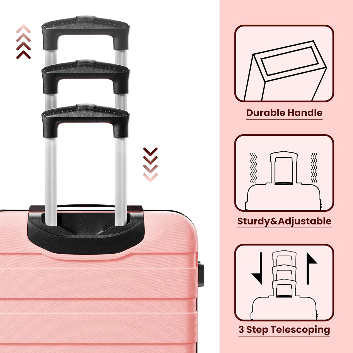 AnyZip Luggage PC ABS Hardside Lightweight Suitcase with 4 Universal Wheels TSA Lock Carry-On 20 Inch Orange