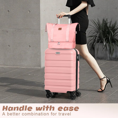AnyZip Luggage PC ABS Hardside Lightweight Suitcase with 4 Universal Wheels TSA Lock Carry-On 20 Inch Orange