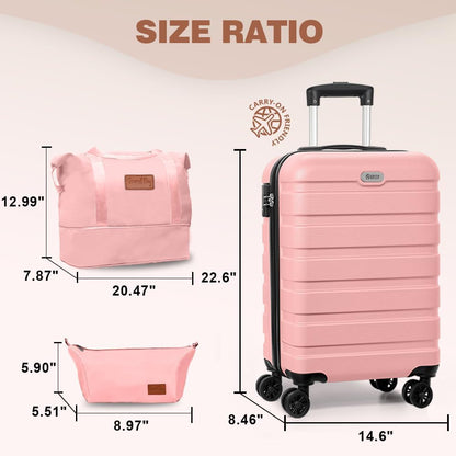 AnyZip Luggage PC ABS Hardside Lightweight Suitcase with 4 Universal Wheels TSA Lock Carry-On 20 Inch Orange