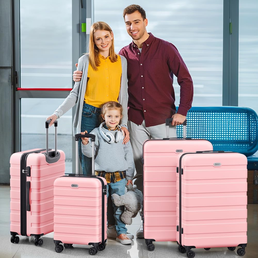 AnyZip Luggage PC ABS Hardside Lightweight Suitcase with 4 Universal Wheels TSA Lock Carry-On 20 Inch Orange