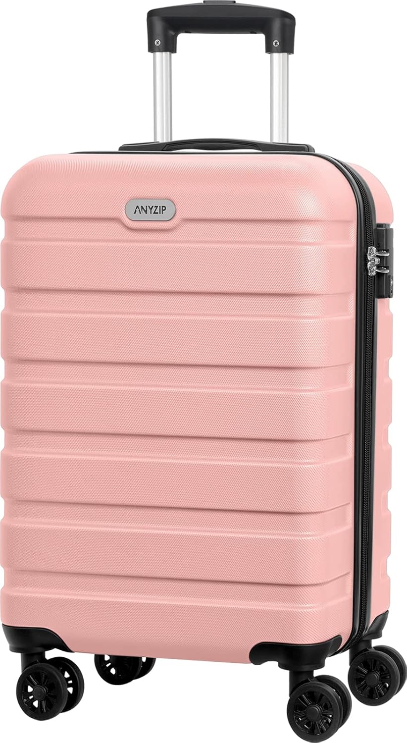 AnyZip Luggage PC ABS Hardside Lightweight Suitcase with 4 Universal Wheels TSA Lock Carry-On 20 Inch Orange
