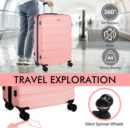 AnyZip Luggage PC ABS Hardside Lightweight Suitcase with 4 Universal Wheels TSA Lock Carry-On 20 Inch Orange