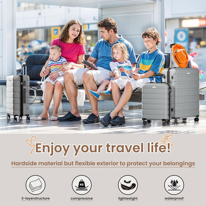 AnyZip Luggage PC ABS Hardside Lightweight Suitcase with 4 Universal Wheels TSA Lock Carry-On 20 Inch Orange