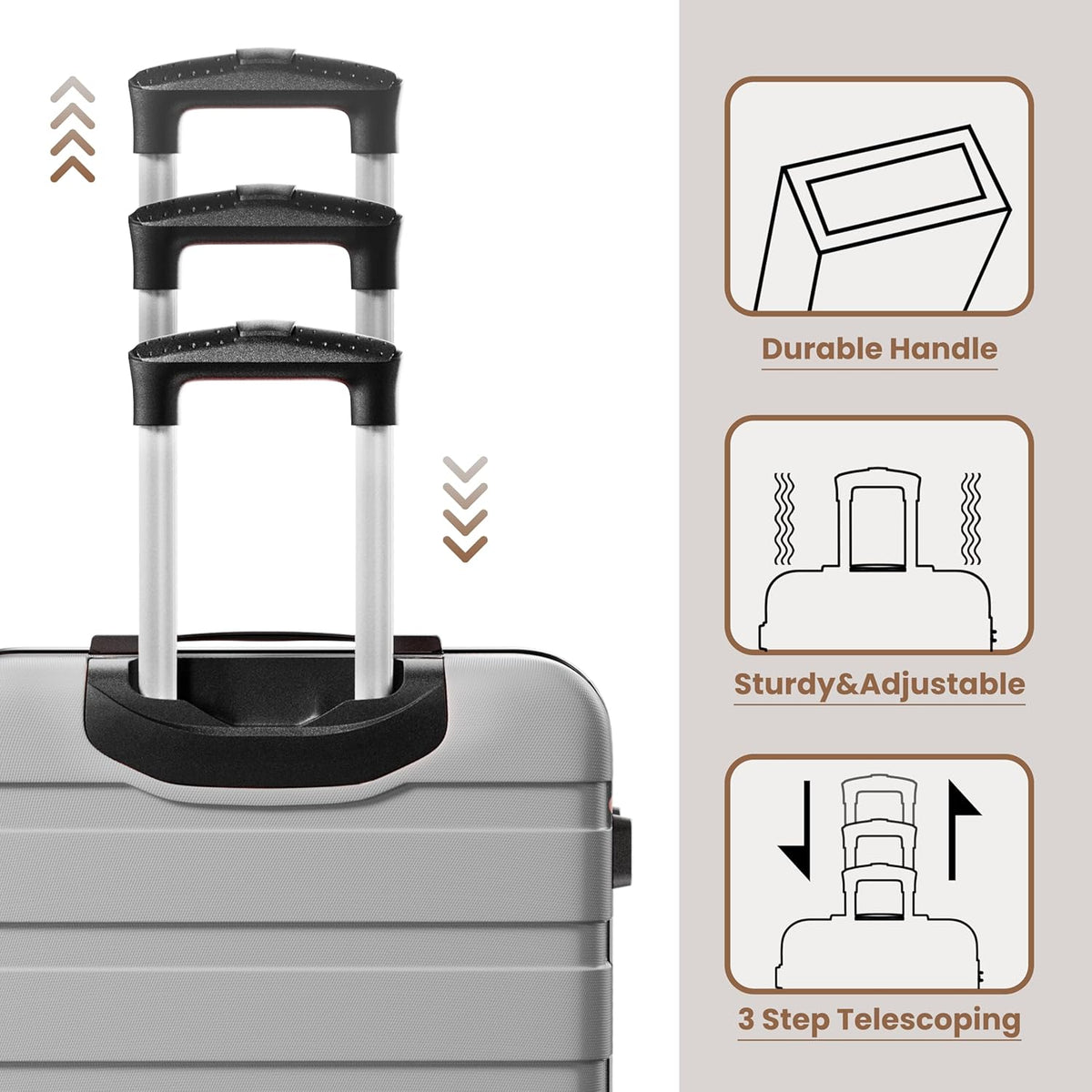 AnyZip Luggage PC ABS Hardside Lightweight Suitcase with 4 Universal Wheels TSA Lock Carry-On 20 Inch Orange
