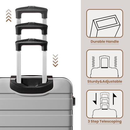 AnyZip Luggage PC ABS Hardside Lightweight Suitcase with 4 Universal Wheels TSA Lock Carry-On 20 Inch Orange