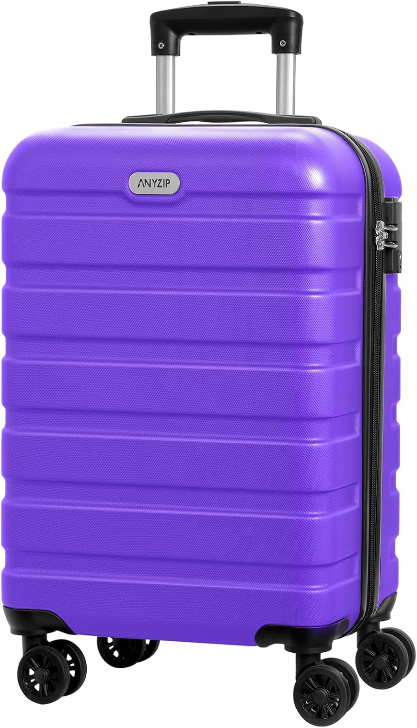 AnyZip Luggage PC ABS Hardside Lightweight Suitcase with 4 Universal Wheels TSA Lock Carry-On 20 Inch Orange