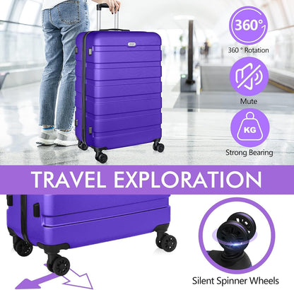 AnyZip Luggage PC ABS Hardside Lightweight Suitcase with 4 Universal Wheels TSA Lock Carry-On 20 Inch Orange