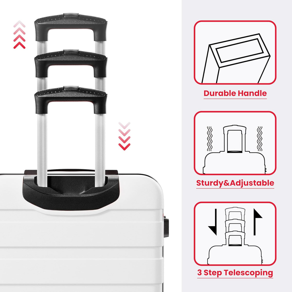 AnyZip Luggage PC ABS Hardside Lightweight Suitcase with 4 Universal Wheels TSA Lock Carry-On 20 Inch Orange