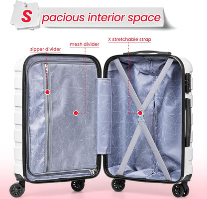 AnyZip Luggage PC ABS Hardside Lightweight Suitcase with 4 Universal Wheels TSA Lock Carry-On 20 Inch Orange