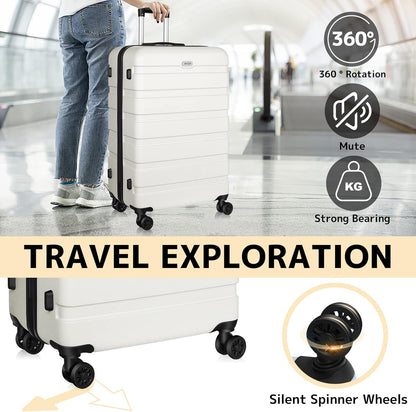 AnyZip Luggage PC ABS Hardside Lightweight Suitcase with 4 Universal Wheels TSA Lock Carry-On 20 Inch Orange