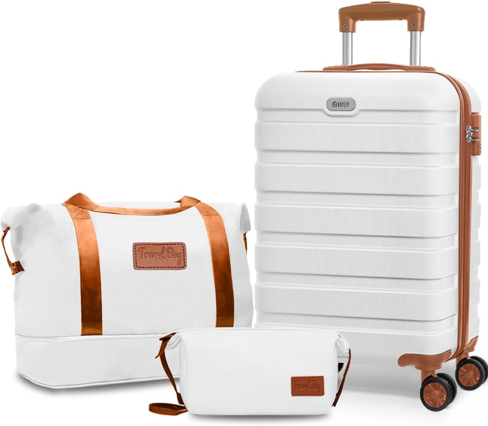 AnyZip Luggage PC ABS Hardside Lightweight Suitcase with 4 Universal Wheels TSA Lock Carry-On 20 Inch Orange