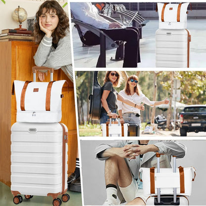 AnyZip Luggage PC ABS Hardside Lightweight Suitcase with 4 Universal Wheels TSA Lock Carry-On 20 Inch Orange