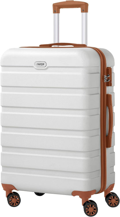 AnyZip Luggage PC ABS Hardside Lightweight Suitcase with 4 Universal Wheels TSA Lock Carry-On 20 Inch Orange