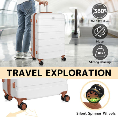 AnyZip Luggage PC ABS Hardside Lightweight Suitcase with 4 Universal Wheels TSA Lock Carry-On 20 Inch Orange
