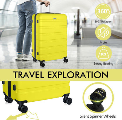 AnyZip Luggage PC ABS Hardside Lightweight Suitcase with 4 Universal Wheels TSA Lock Carry-On 20 Inch Orange