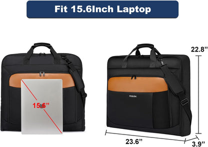 Garment Bag Travel Suit Bag Large 40-Inch Carry on Bag Up to 3 Suits,2 in 1 Hanging Luggage Bags, Fits 15.6Inch Laptop