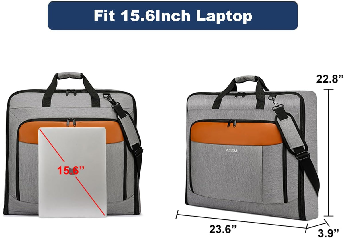 Garment Bag Travel Suit Bag Large 40-Inch Carry on Bag Up to 3 Suits,2 in 1 Hanging Luggage Bags, Fits 15.6Inch Laptop