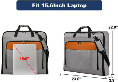Garment Bag Travel Suit Bag Large 40-Inch Carry on Bag Up to 3 Suits,2 in 1 Hanging Luggage Bags, Fits 15.6Inch Laptop