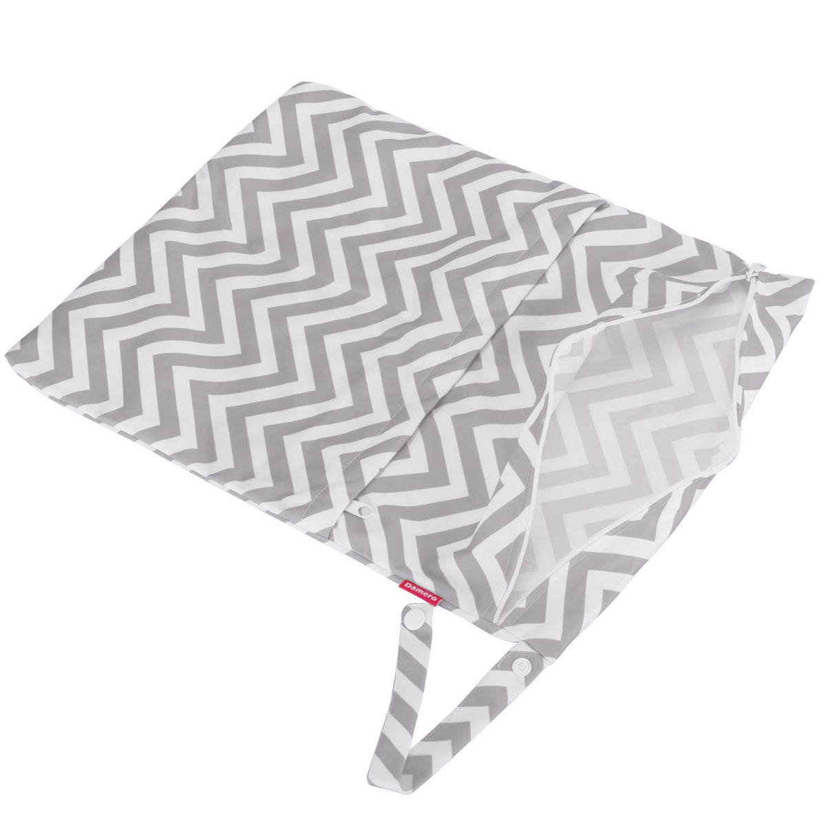 3pcs Travel Wet and Dry Bag Organizer with Handle for Cloth Diaper, Pumping Parts, Swimsuit and More, Easy to Grab and Go, Gray Chevron