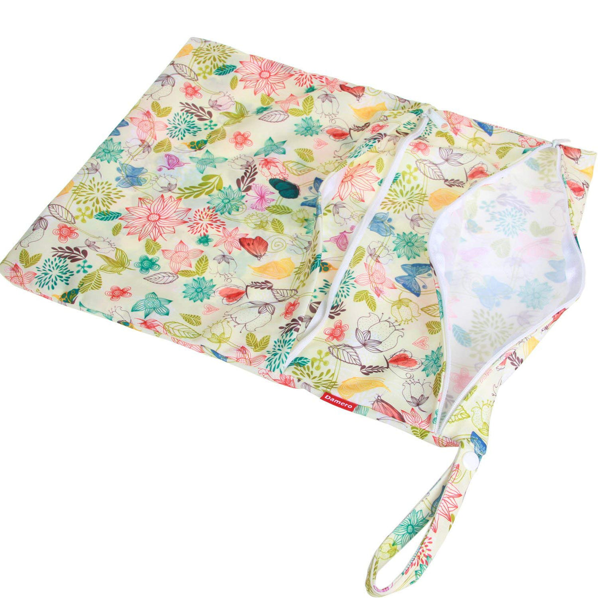 3pcs Travel Wet and Dry Bag Organizer with Handle for Cloth Diaper, Pumping Parts, Swimsuit and More, Easy to Grab and Go, Gray Chevron