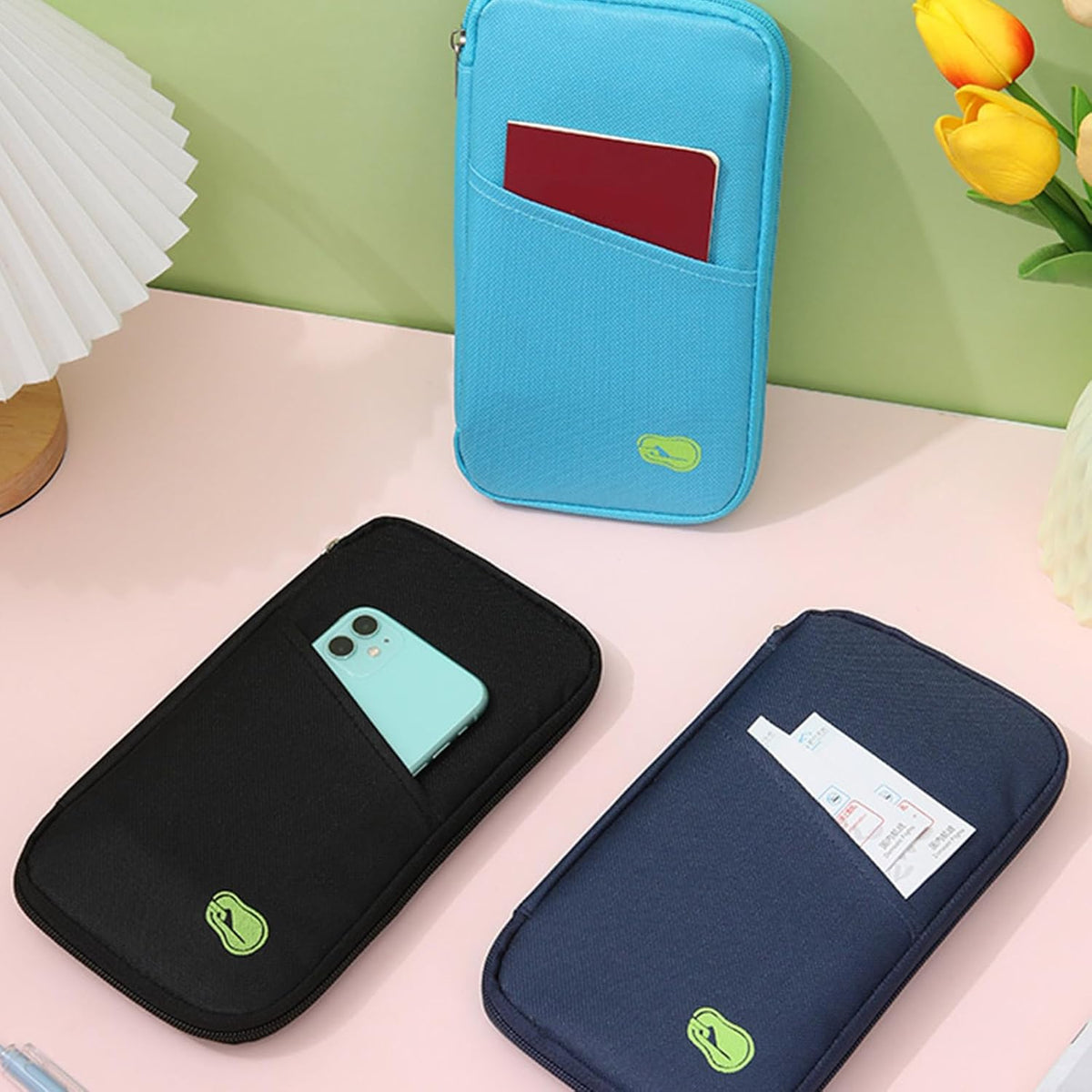 Secure Passports Holder Travel Organized With Multiple Compartments Storage Case For Tickets Credit Cards And Documents Trave