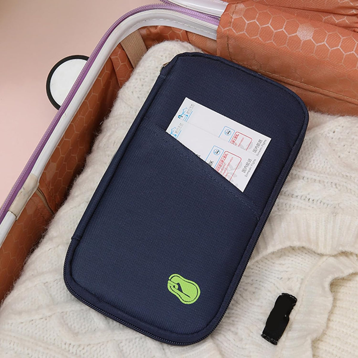 Secure Passports Holder Travel Organized With Multiple Compartments Storage Case For Tickets Credit Cards And Documents Trave