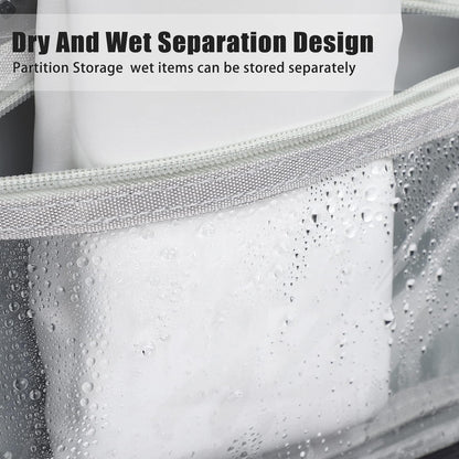 Compact Travel Toiletry Bag for Women & Men, Waterproof Hanging Shower Organizer with Hook, Portable Foldable Wash Pouch for Bathroom/Shaving/Camping - Small-Size Space-Saving Design- Black