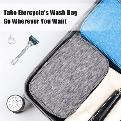 Compact Travel Toiletry Bag for Women & Men, Waterproof Hanging Shower Organizer with Hook, Portable Foldable Wash Pouch for Bathroom/Shaving/Camping - Small-Size Space-Saving Design- Black