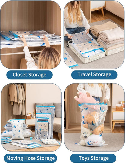 Travel Compression Bags, 25 Pack Vacuum Storage Bags with 1500mAh Rechargeable Battery, Vacuum Seal Bag for Space Saving Clothes, Blanket, Duvets, Pillows, Comforters, Travel Essentials, Luggage