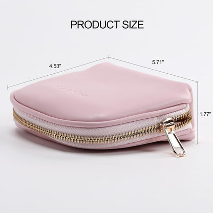 Small Travel Jewelry Organizer Storage Pouch - Velvet Mini Travel Jewelry Case for Women, Compact Zipper Bag for Bracelets, Rings, Earrings Essential Travel Accessory Gift (white)