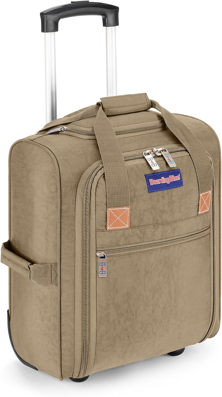 17x13x8 Inches JetBlue Airlines Rolling Personal Item Underseat Travel Bag - Suitable for Major Airlines including Spirit, Jetblue and Frontier- Duffel Bag Design (Ivory)
