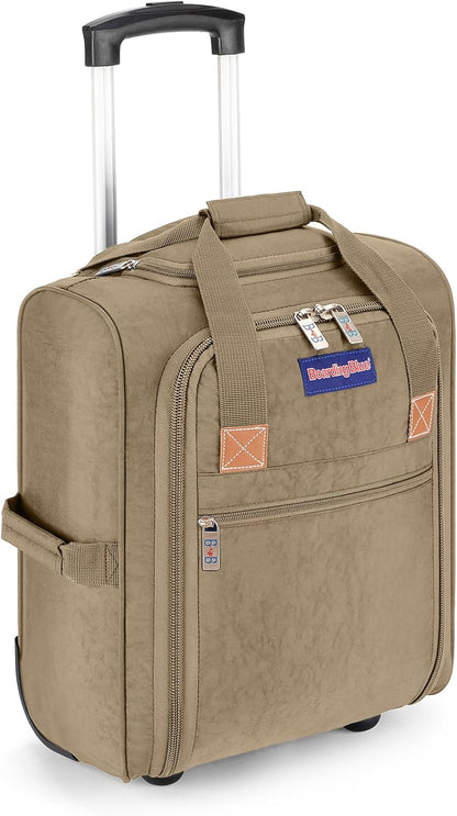 17x13x8 Inches JetBlue Airlines Rolling Personal Item Underseat Travel Bag - Suitable for Major Airlines including Spirit, Jetblue and Frontier- Duffel Bag Design (Ivory)