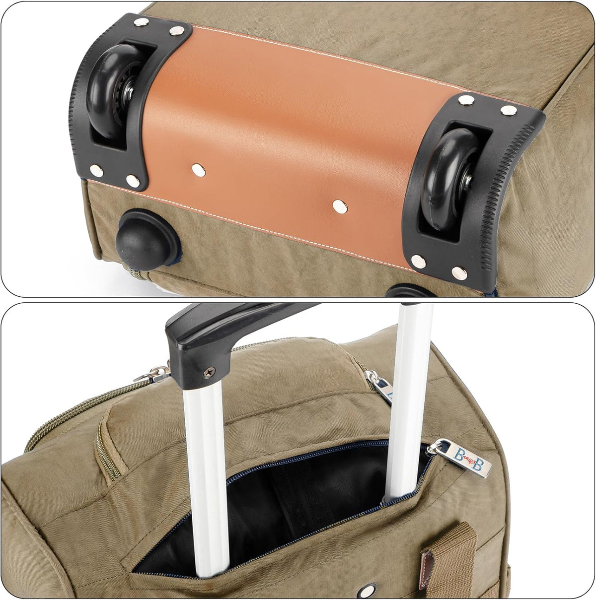 17x13x8 Inches JetBlue Airlines Rolling Personal Item Underseat Travel Bag - Suitable for Major Airlines including Spirit, Jetblue and Frontier- Duffel Bag Design (Ivory)