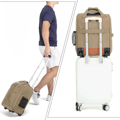 17x13x8 Inches JetBlue Airlines Rolling Personal Item Underseat Travel Bag - Suitable for Major Airlines including Spirit, Jetblue and Frontier- Duffel Bag Design (Ivory)
