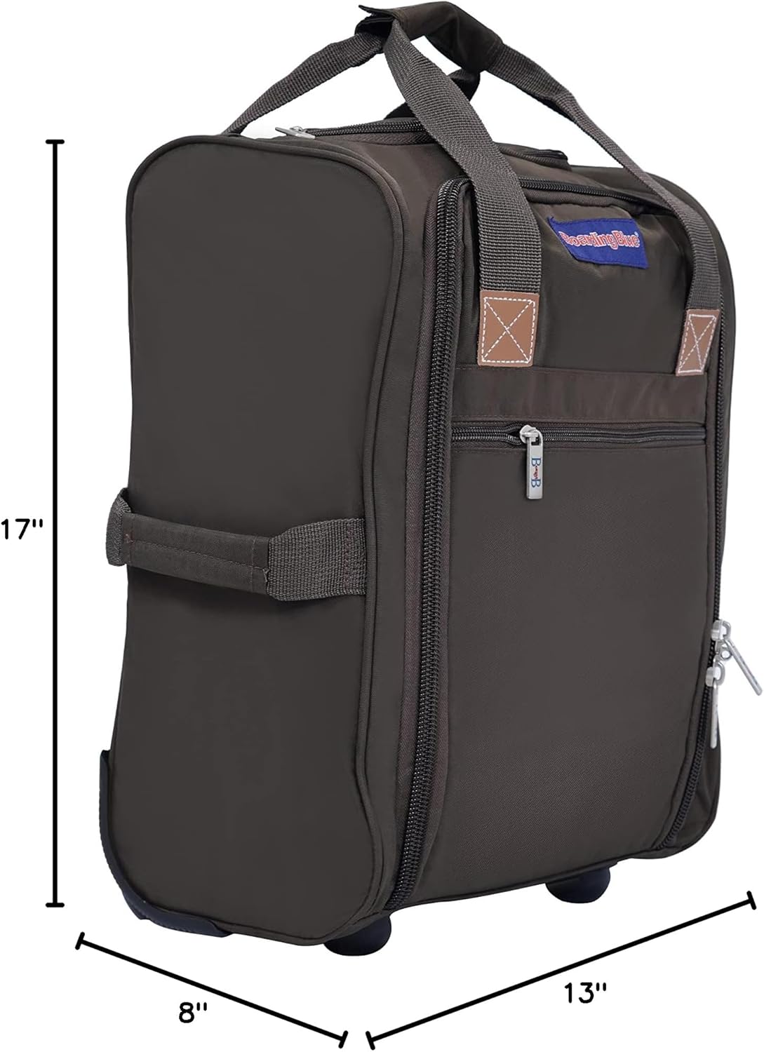 17x13x8 Inches JetBlue Airlines Rolling Personal Item Underseat Travel Bag - Suitable for Major Airlines including Spirit, Jetblue and Frontier- Duffel Bag Design (Ivory)