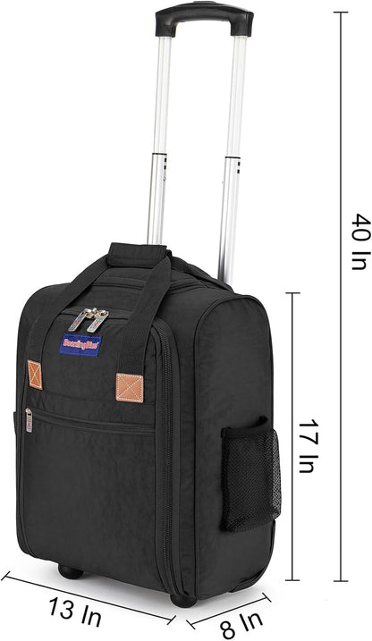 17x13x8 Inches JetBlue Airlines Rolling Personal Item Underseat Travel Bag - Suitable for Major Airlines including Spirit, Jetblue and Frontier- Duffel Bag Design (Ivory)