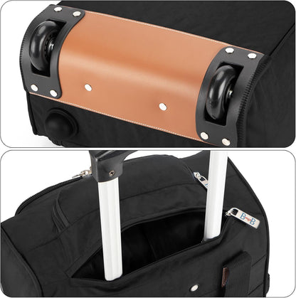 17x13x8 Inches JetBlue Airlines Rolling Personal Item Underseat Travel Bag - Suitable for Major Airlines including Spirit, Jetblue and Frontier- Duffel Bag Design (Ivory)