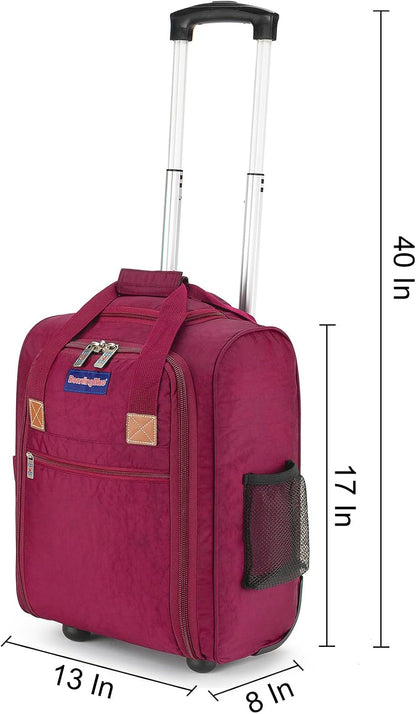 17x13x8 Inches JetBlue Airlines Rolling Personal Item Underseat Travel Bag - Suitable for Major Airlines including Spirit, Jetblue and Frontier- Duffel Bag Design (Ivory)