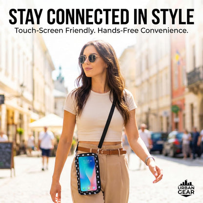 Lightweight Cross Body Phone Case Holder for Women -Crossbody Phone Bag Cell Phone Purse Small Crossbody Bag for Women for Concert Football Games Sports Stadium Events Black